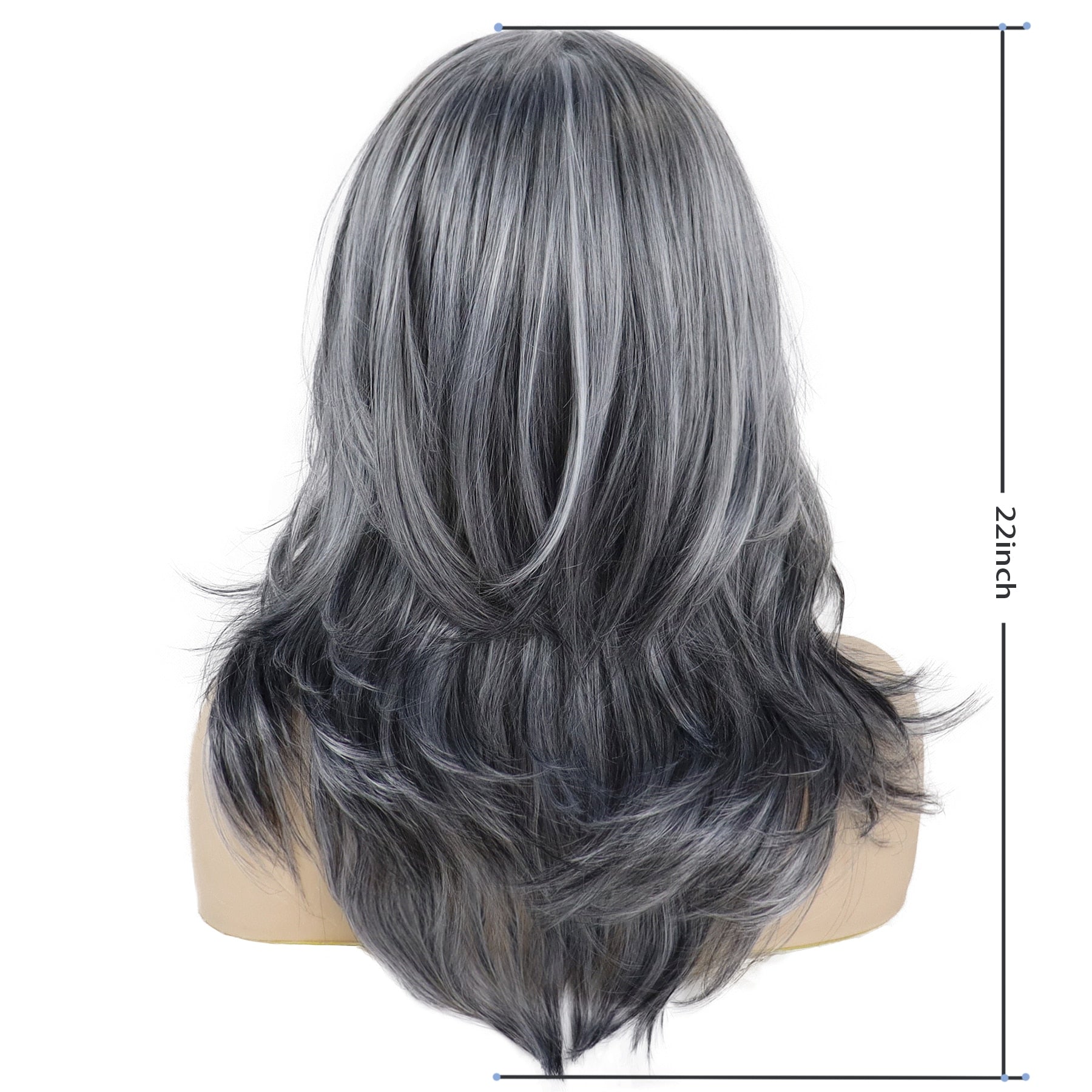Levoire | Perruque Grise Longue Synthétique Pour Un Look De Cheveux Élégant