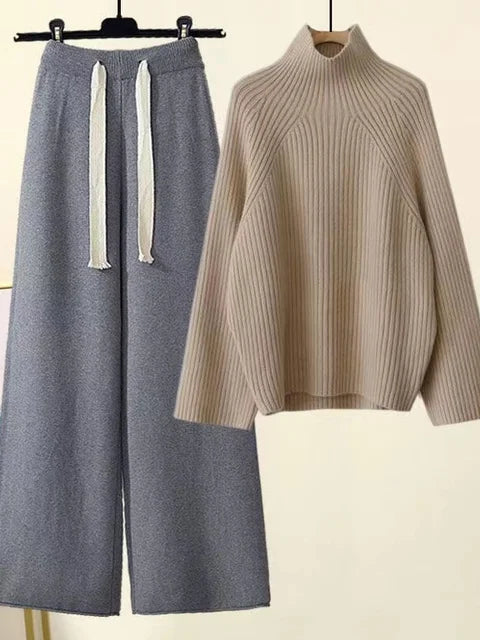 Levoire | Ensemble Confortable à Deux Pièces à Manches Longues Braun Gris
