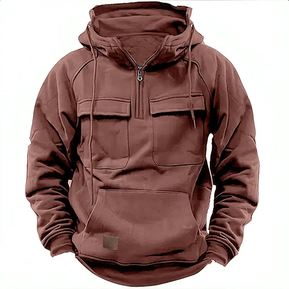 Levoire | Hoodie, Manches Longues Et Poches Zippées Rot