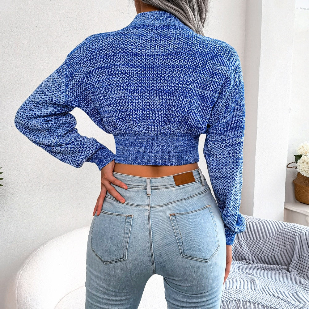 Levoire | Crop Top Pull Avec Manches Longues Pour Femmes