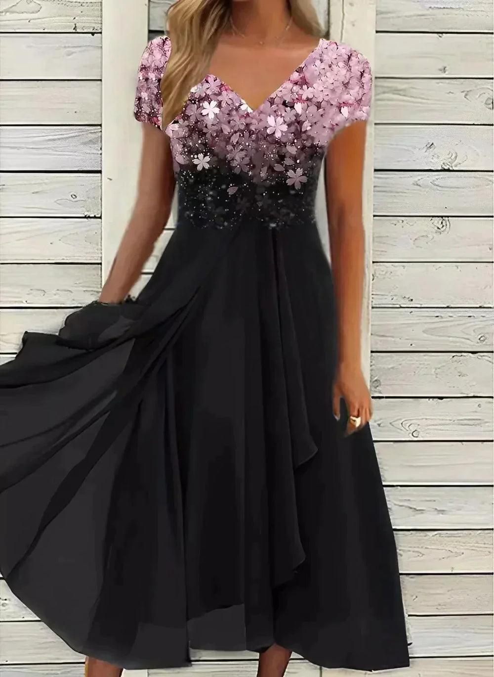 Levoire | Robe Pour Femmes En Chiffon Rosa Schwarz