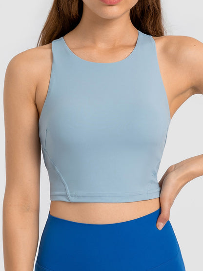 Levoire | T-shirt Sportif avec Soutien-Gorge Intégré et Style Élégant pour Femmes Bleu clair