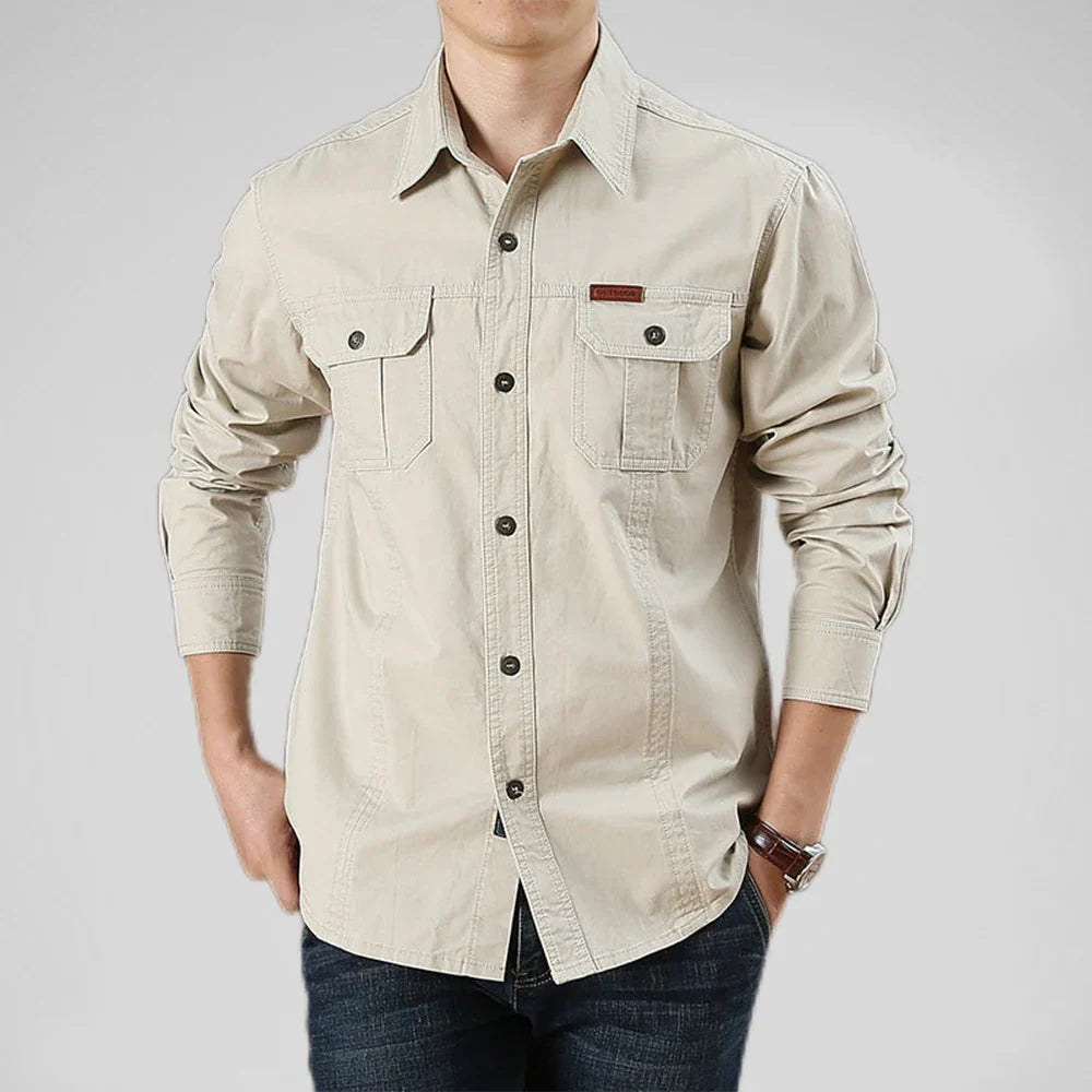 Levoire | Chemise Overshirt Décontractée Avec Plusieurs Poches Pour Hommes