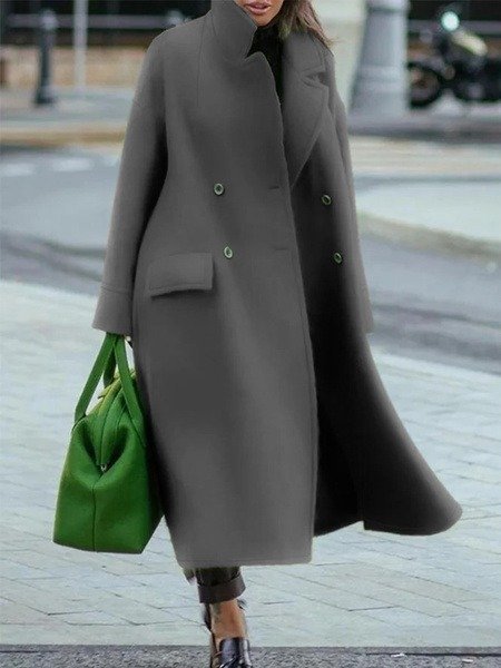 Levoire | Veste Longue Élégante Avec Ceinture Et Manches Stylées Gris