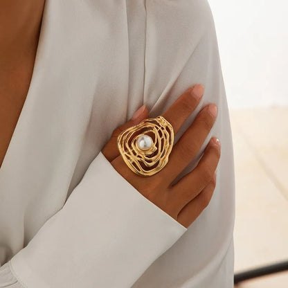 Levoire | Bague Perles Ajustable 02 Or clair