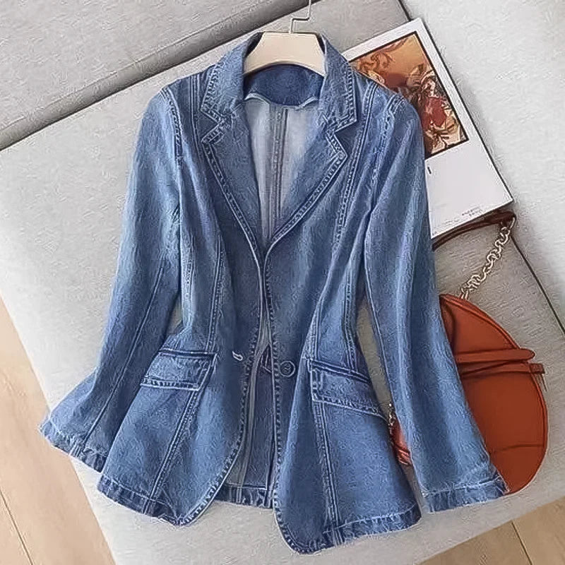 Levoire | Blazer En Denim Pour Femmes Bleu