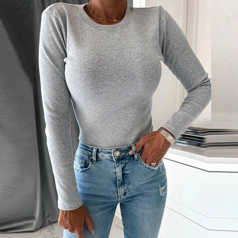 Levoire | Sweatshirt À Manches Longues Avec Col Rond Et Coupe Slim Gris