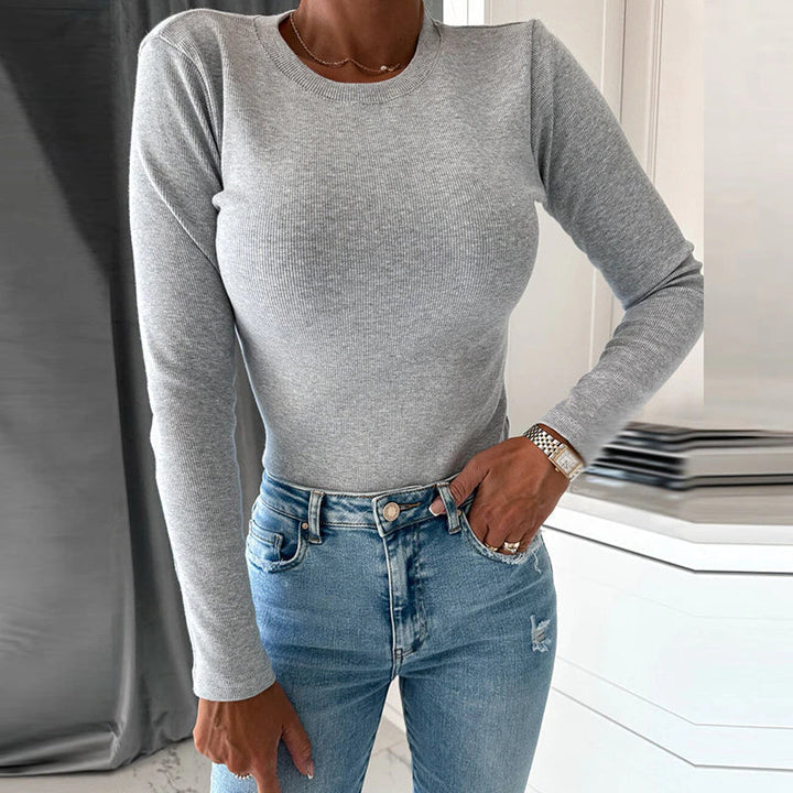 Levoire | Sweatshirt À Manches Longues Avec Col Rond Et Coupe Slim Gris