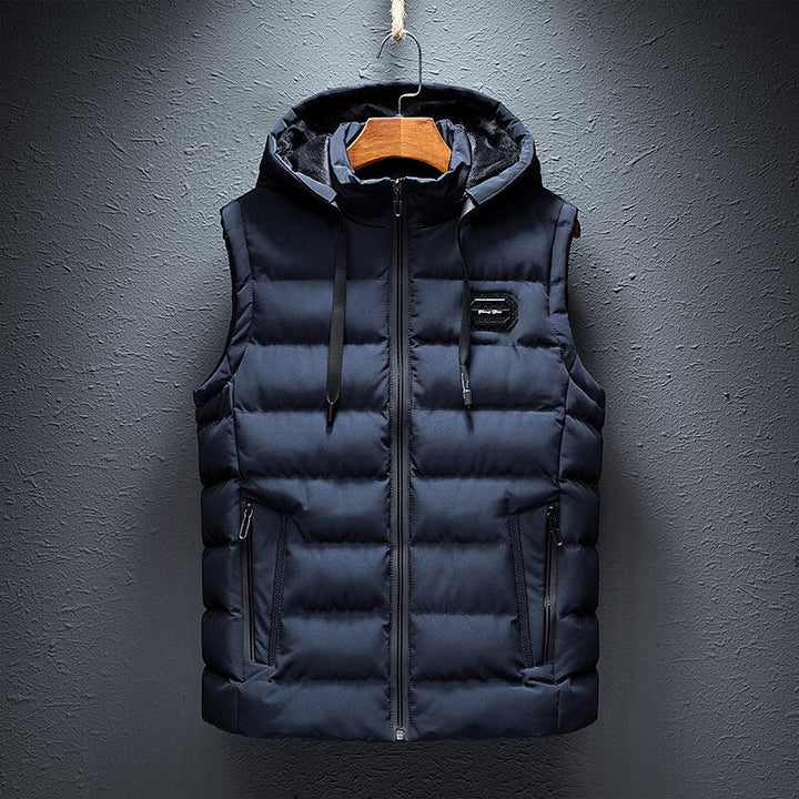 Levoire | Gilet avec Design Matelassé et Capuche pour l'Automne Bleu