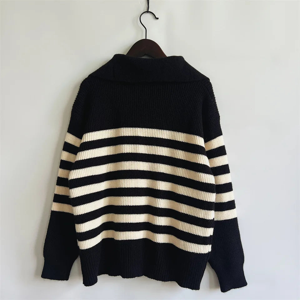Levoire | Pull Zippé Rayé