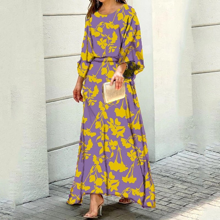Levoire | Robe Longue Luxueuse Pour Femmes Fleurs jaunes