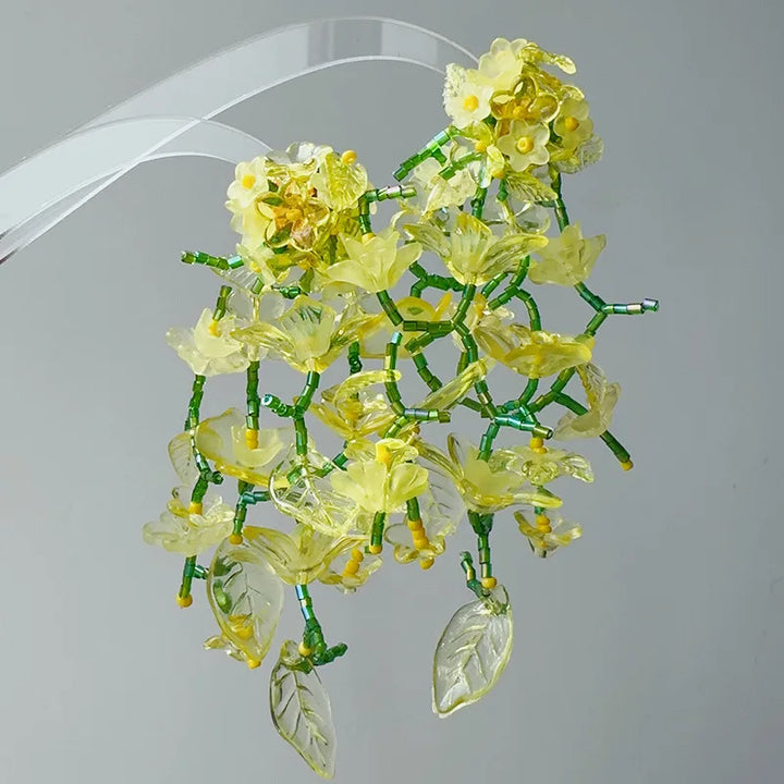 Levoire | Boucles D'Oreilles Fleuries Japonaises Jaune