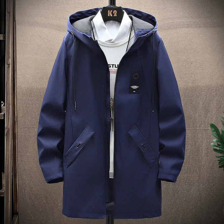 Levoire | Veste de Pluie Classique Homme Longue avec Capuche Marine