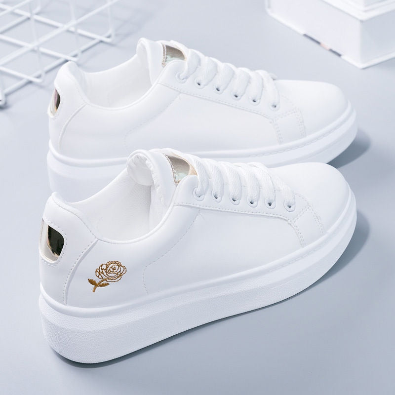 Levoire | Chaussures Pour Femmes Blanches Avec Semelle Ergonomique Or