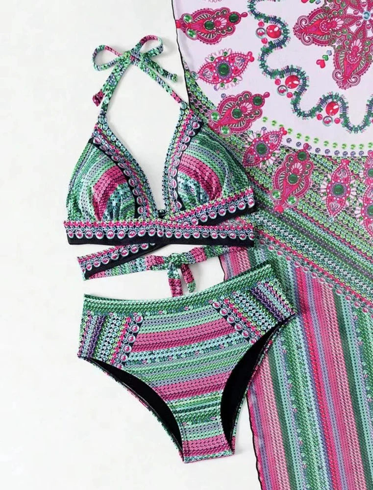 Levoire | Bikini Set Met Mesh Cover-Up Violet