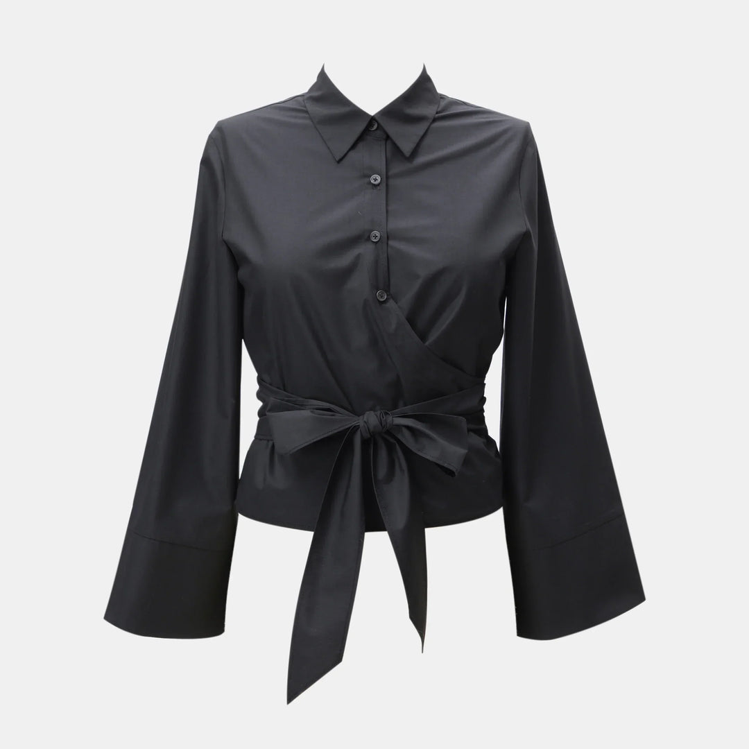 Levoire | T-Shirt Femmes Col Roulé Avec Fermoir Noir