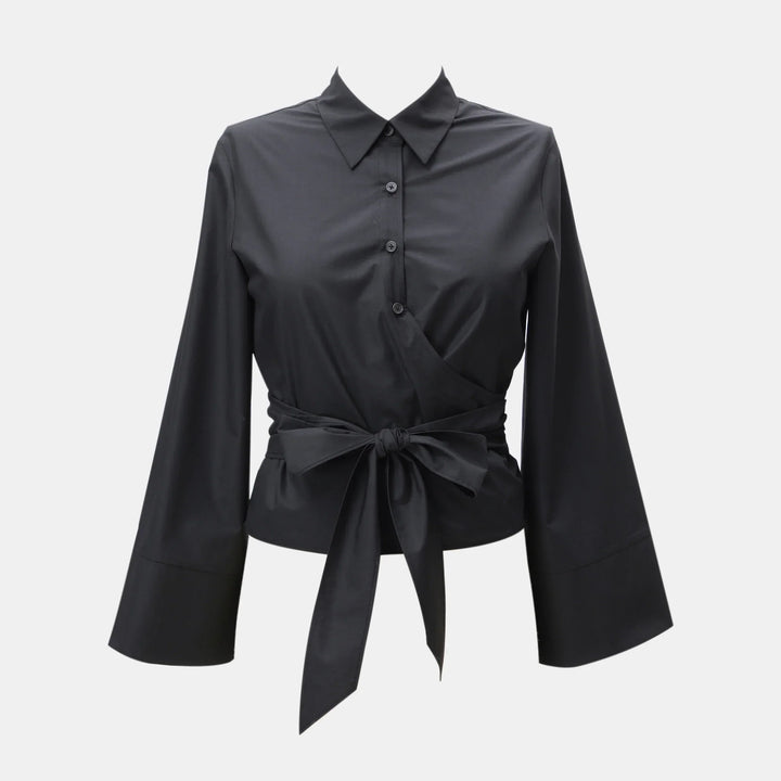 Levoire | T-Shirt Femmes Col Roulé Avec Fermoir Noir