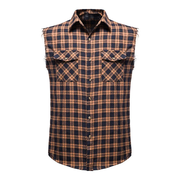 Levoire | Pour Homme Chemise Sans Manches À Pois Sombres Braun