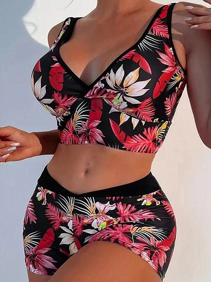 Levoire | Bikini Rembourré À Col En V Rouge