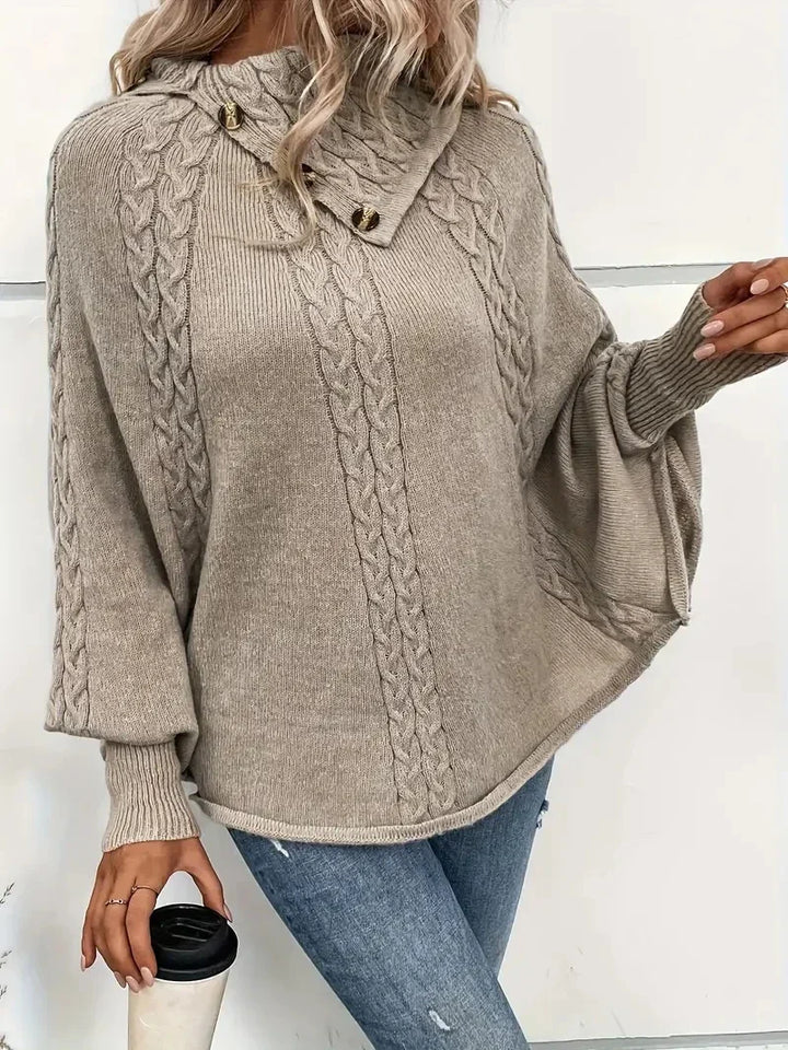 Levoire | Pull Col Haut Manches Chauve-Souris Poncho