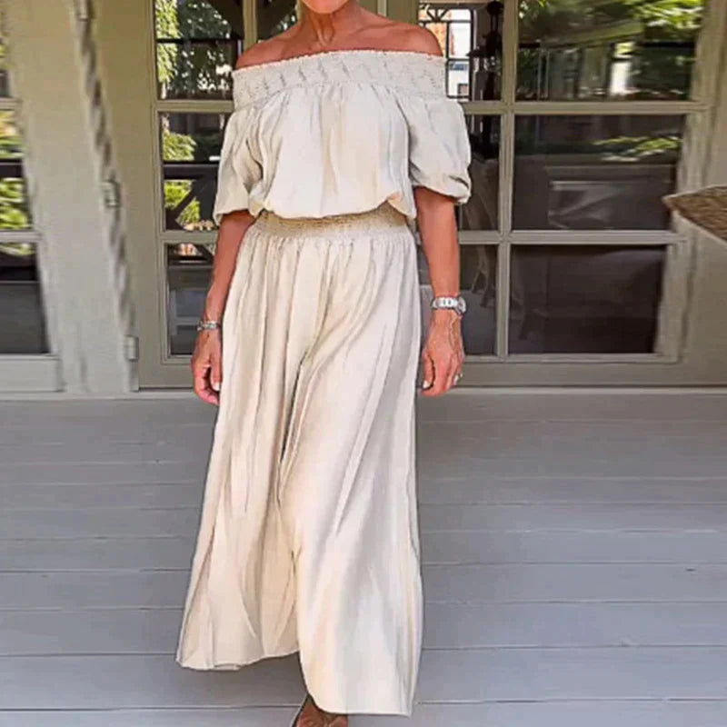 Levoire | Combinaison Avec Taille Élastique Et Manches Courtes abricot