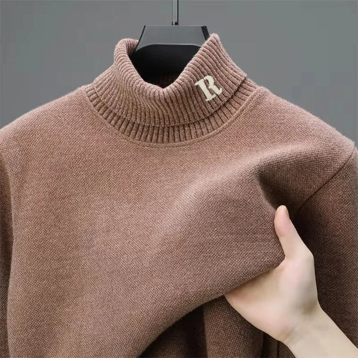 Levoire | Pull Tricoté Pour Homme Avec Broderie Café