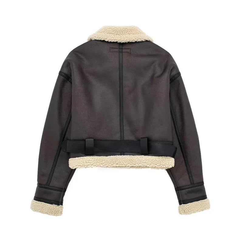 Levoire | Veste à manches longues en polaire doublée avec ceinture et zip
