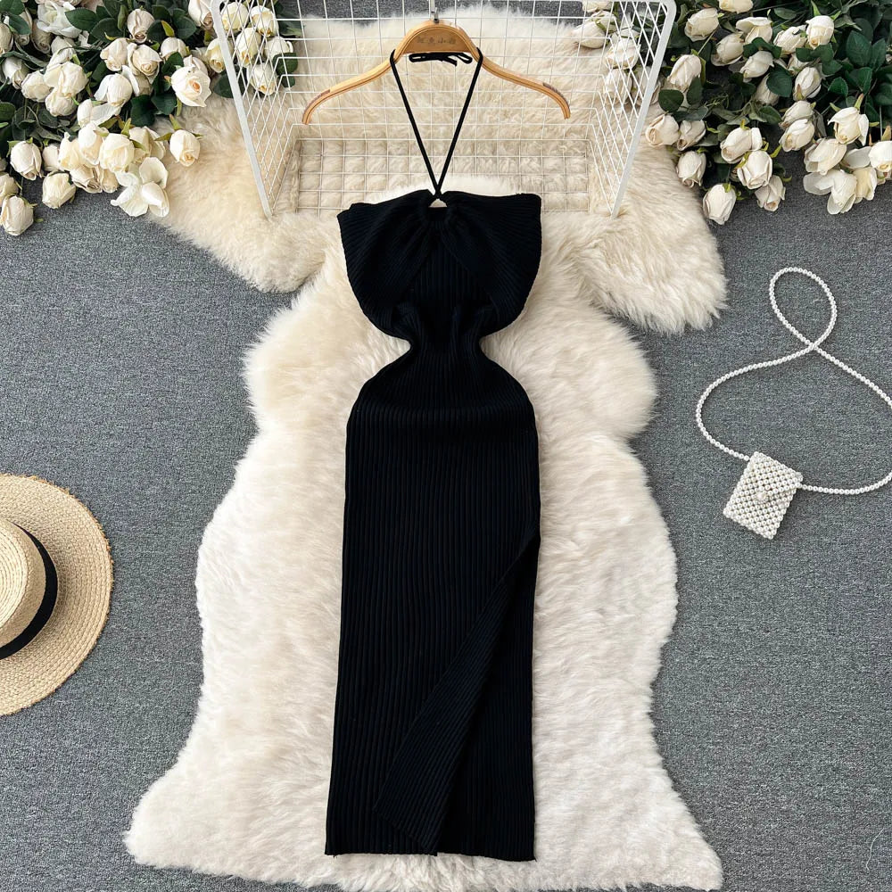 Levoire | Robe Maxi Tricot Tendance Dos Nu Pour Femmes
