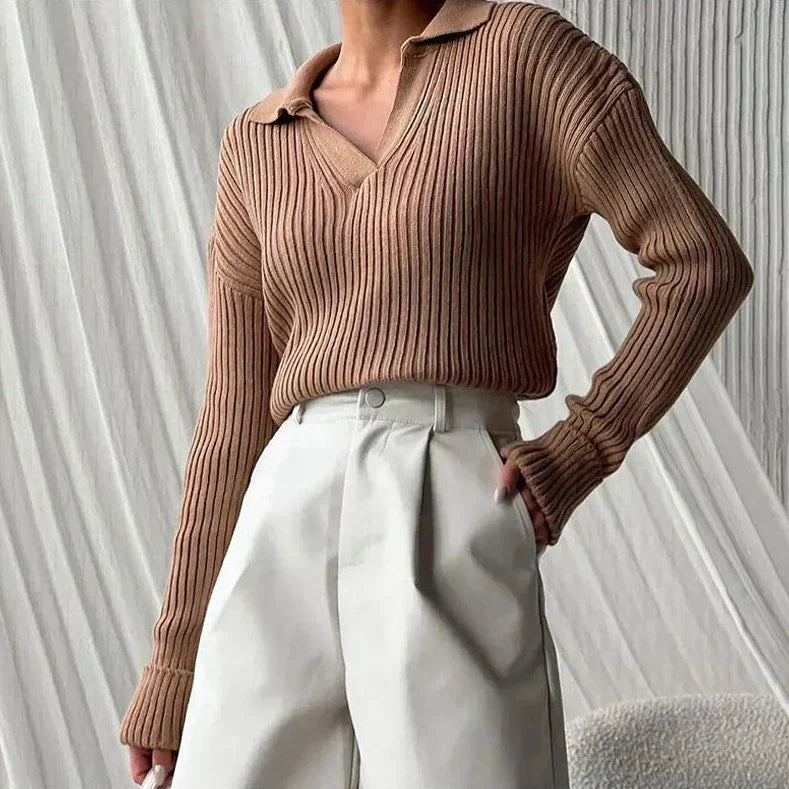 Levoire | Pullover De Couture Stylé Pour Femmes Brun caramel