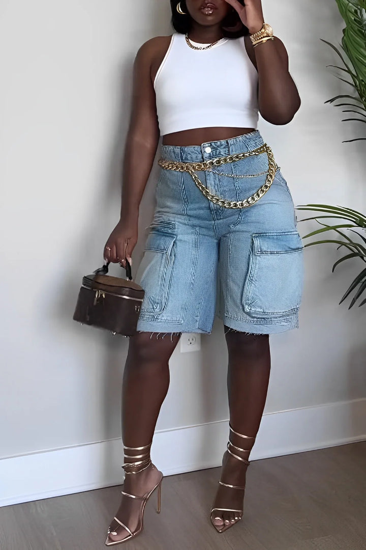Levoire | Shorts Cargo En Jean Femme