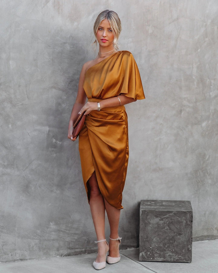 Levoire | Robe longue asymétrique Jaune Orange