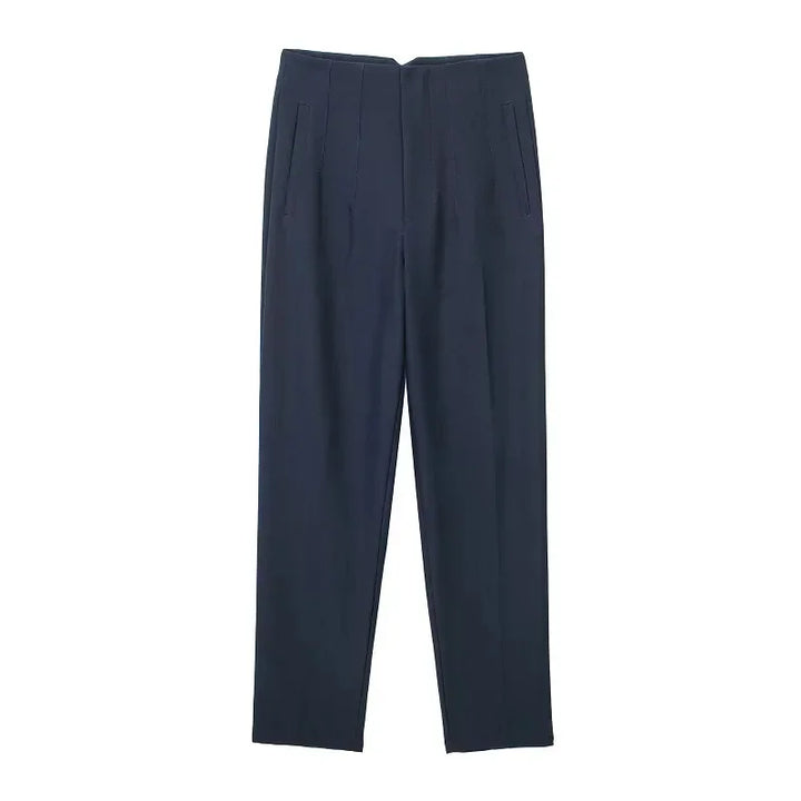 Levoire | Pantalon Formelle Taille Haute Bleu Fonce
