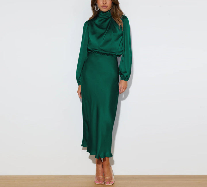 Levoire | Robe Élégante À Manches Longues Vert foncé