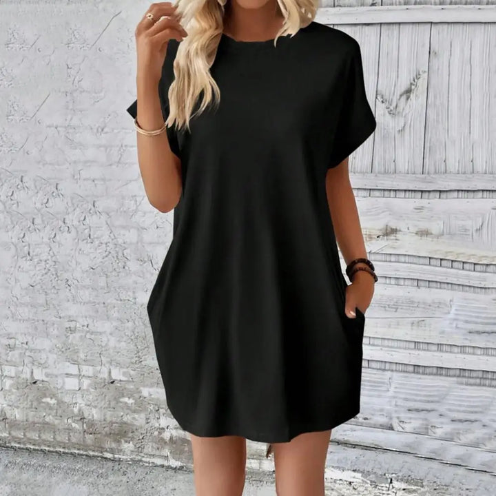 Levoire | Robe vintage surdimensionnée à manches courtes pour femme Noir
