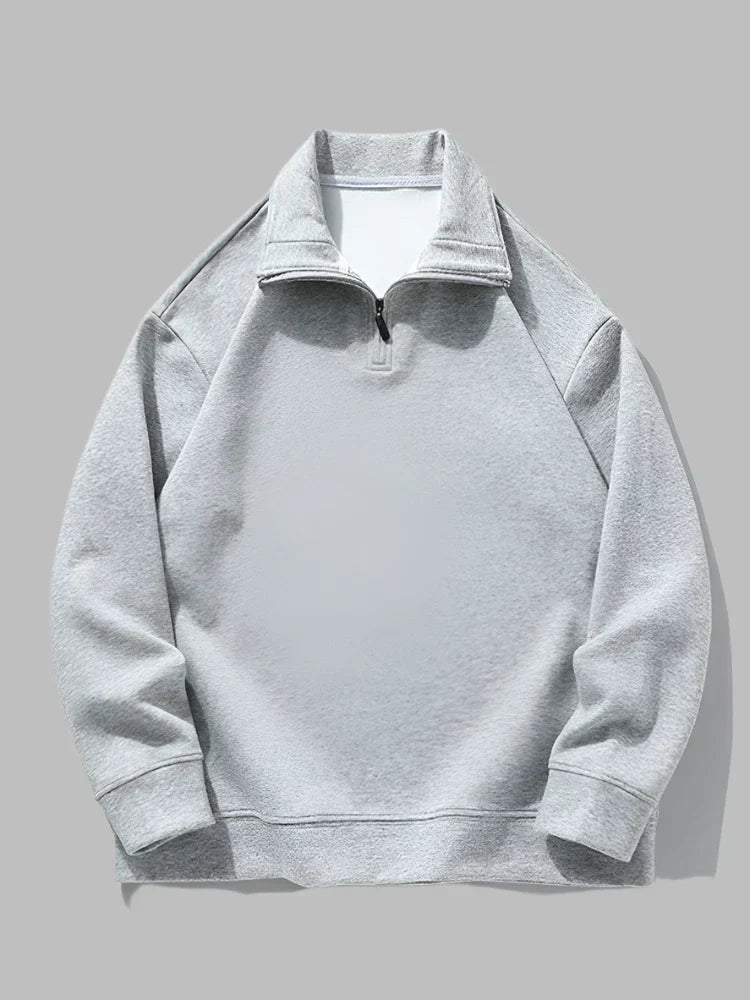 Levoire | Pull Élégant Pour Hommes Avec Zip Pour Le Quotidien Gris