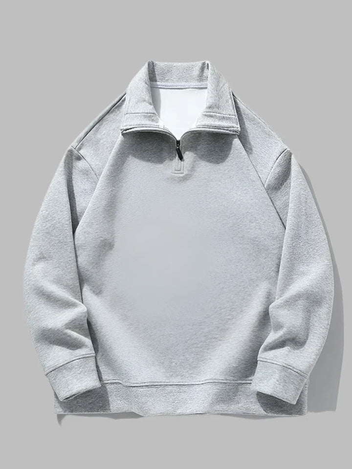 Levoire | Pull Élégant Pour Hommes Avec Zip Pour Le Quotidien Gris