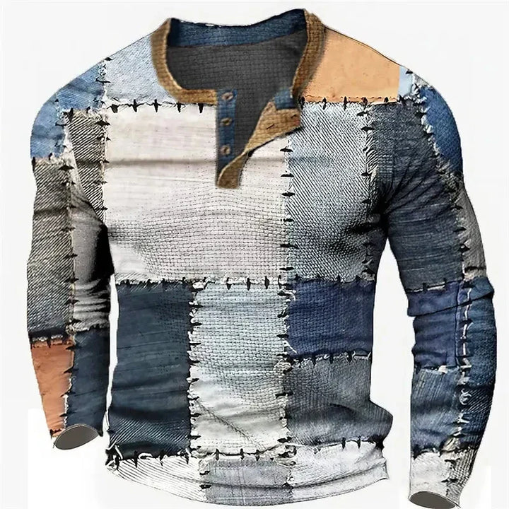 Levoire | Pull Élégant En Cachemire Et Laine Bleu Blanc Marron