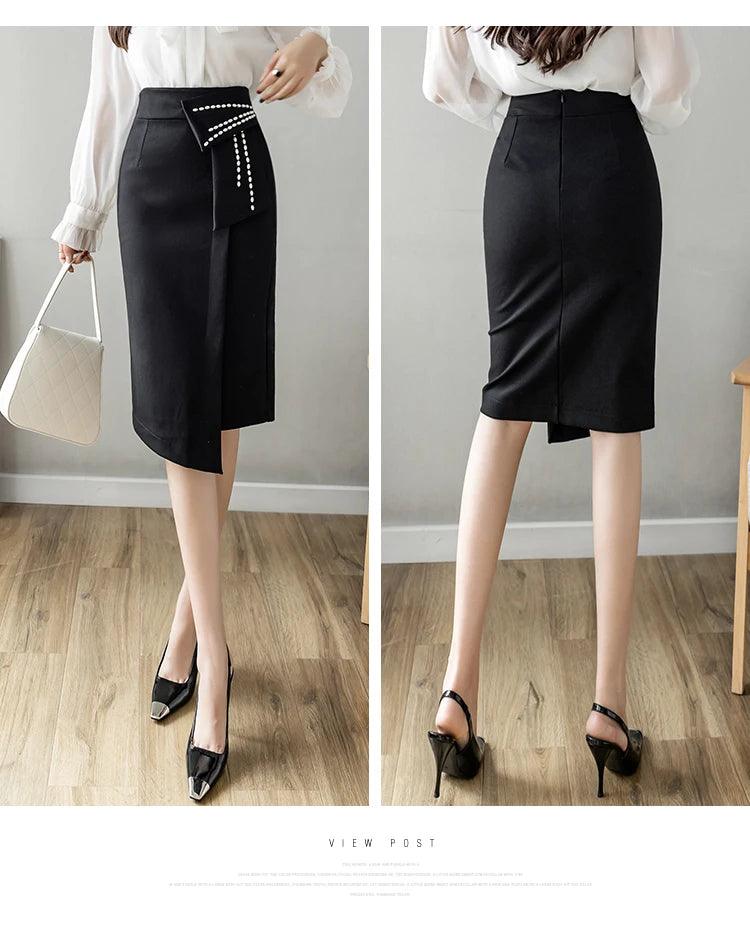 Levoire | Femmes Automne Patchwork Jupe Taille Haute
