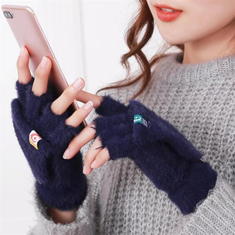 Levoire | Gants Chauds Sans Doigts Pour Femmes En Fourrure