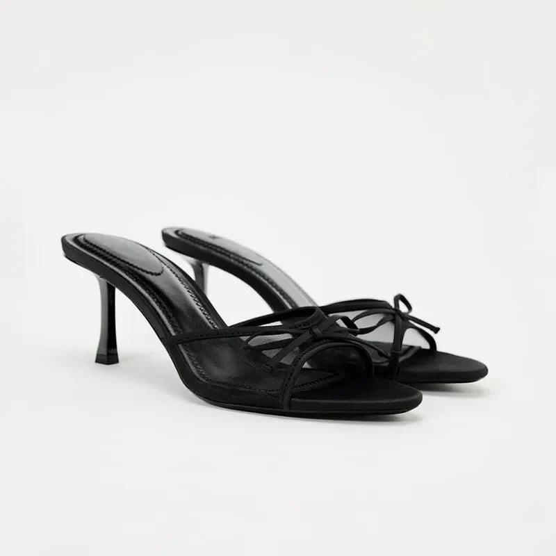 Levoire | Chaussures À Talons Hauts Avec Lacets Et Motif Léopard Noir
