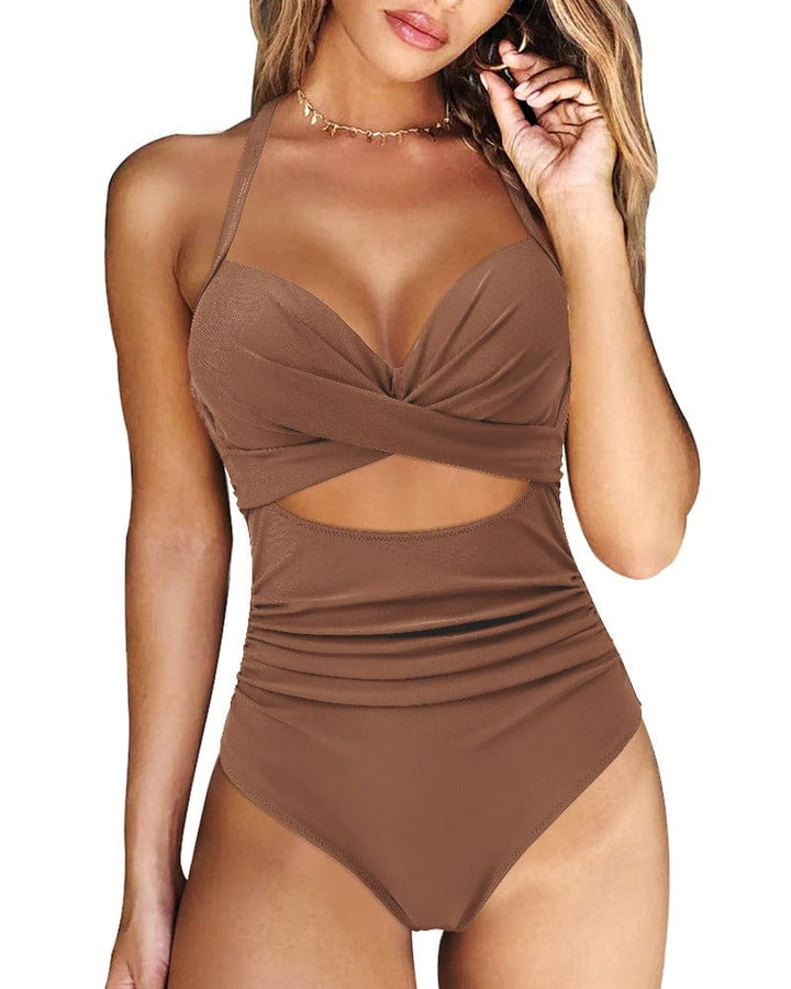 Levoire | Un Bikini Une Pièce Avec Décolleté Braun