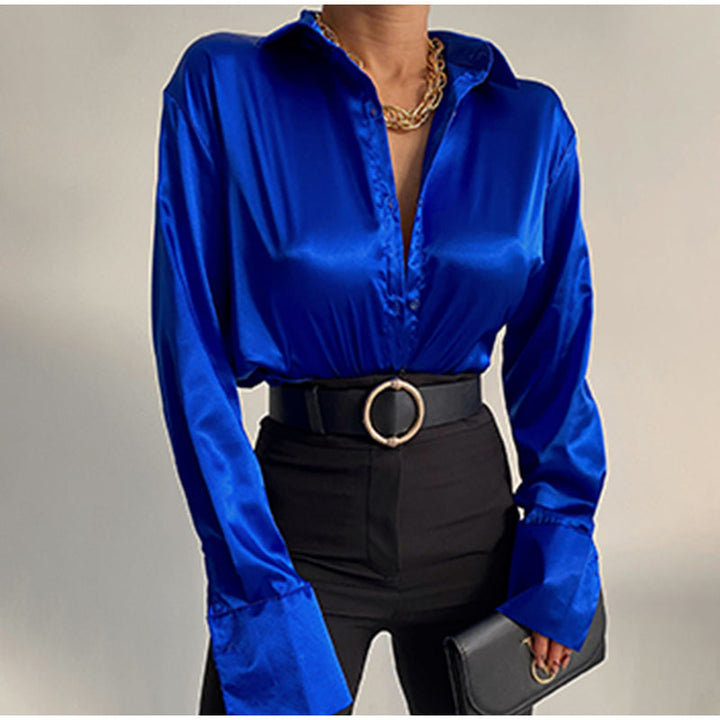 Levoire | Blouse En Satin La Blouse Parfaite Pour Toutes Les Occasions ! Bleu