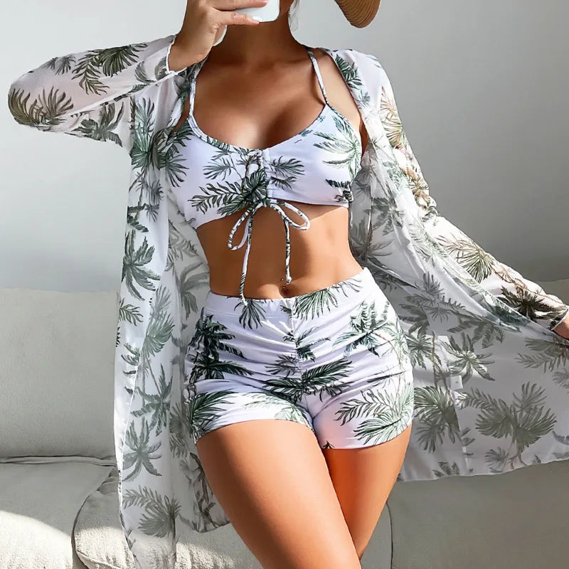 Levoire | Ensemble Tankini 3 Pièces Imprimé Blanc