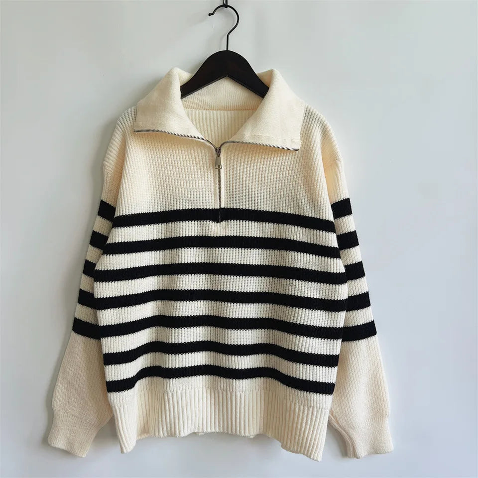 Levoire | Pull Zippé Rayé