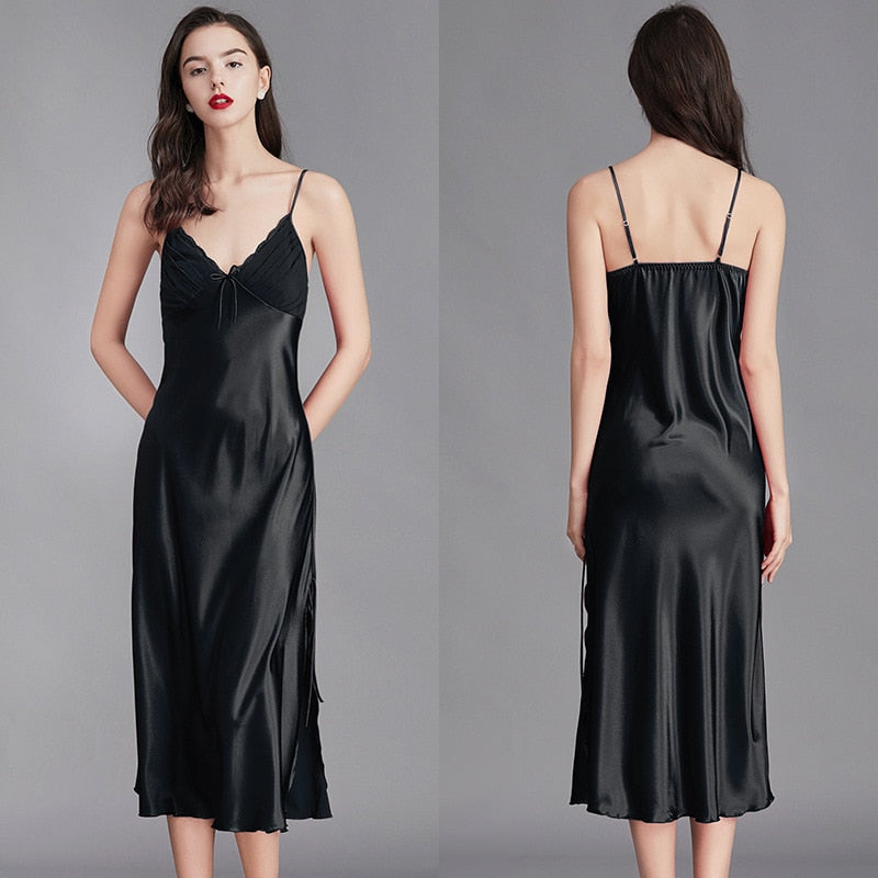 Levoire | Lingerie De Nuit Avec Bretelles Midi Noir