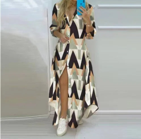 Levoire | Robe longue pour femme Noir marron vert