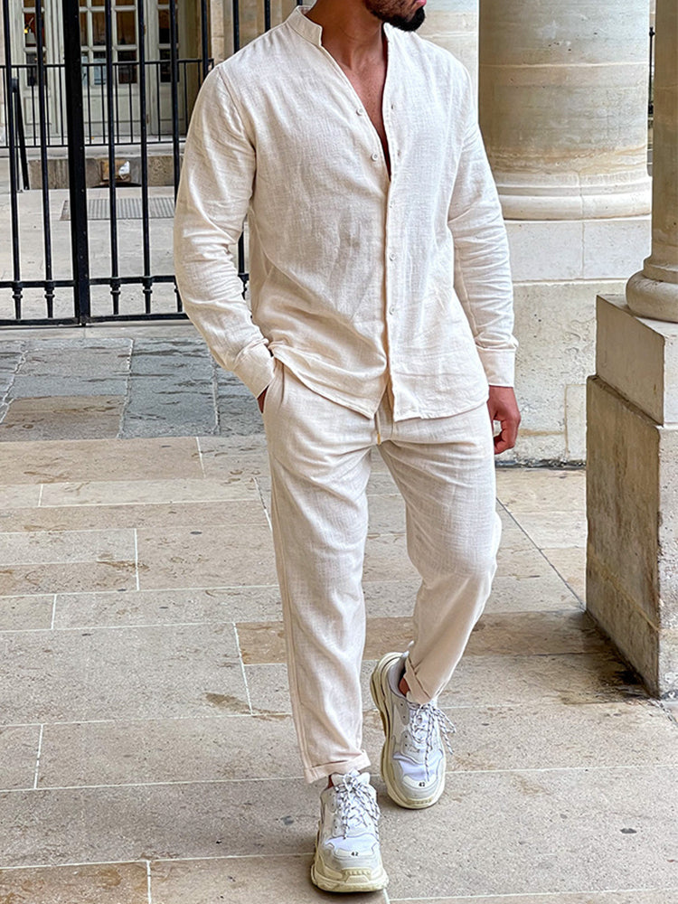 Levoire | Homme Chemise En Lin Détendue & Pantalon Cheville
