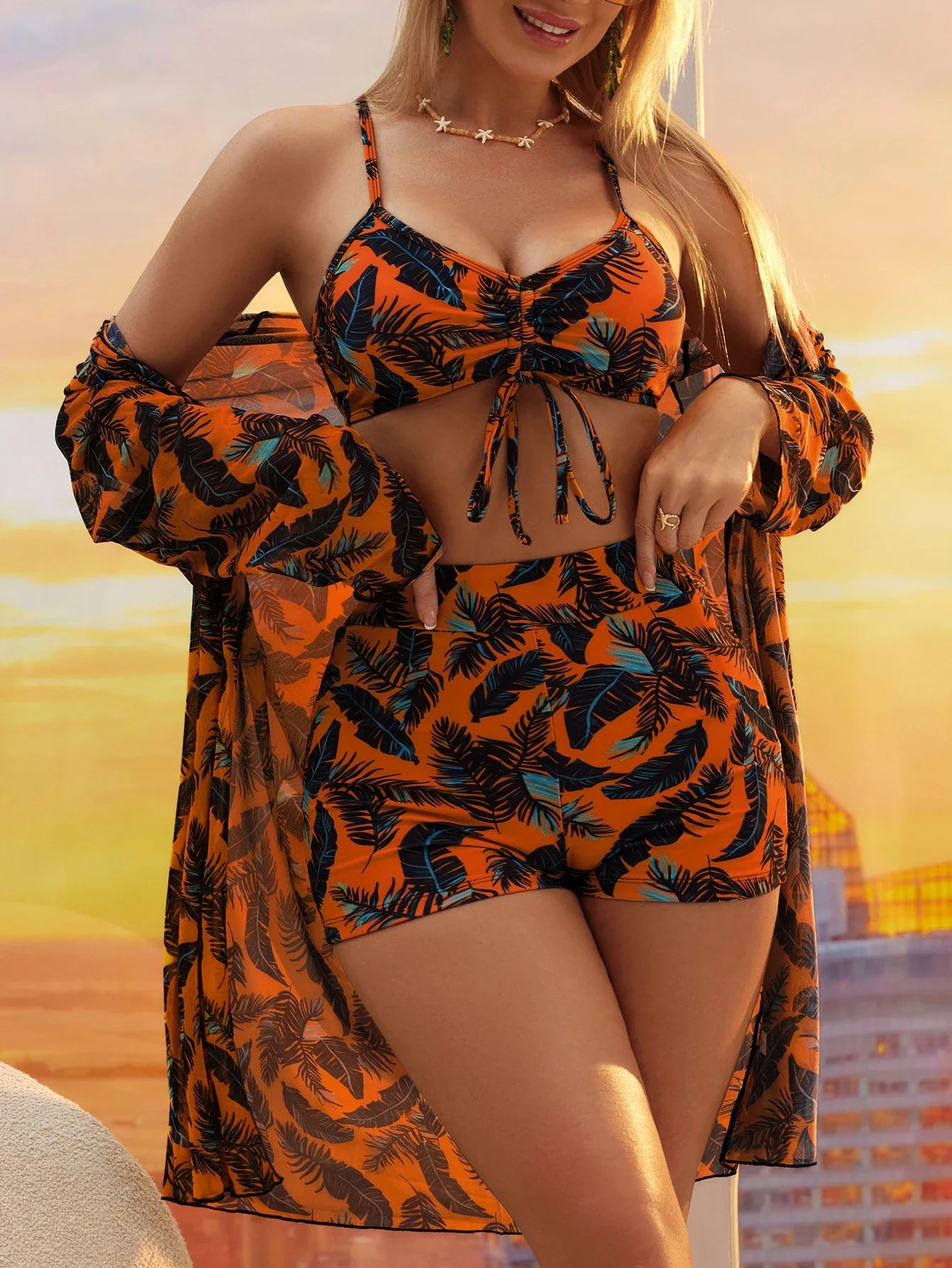 Levoire | Ensemble Bikini Contrasté Femme Orange