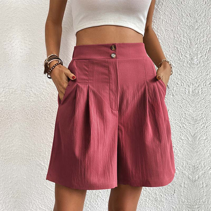Levoire | Pantalons Bermuda Colorés Décontractés Pour Femmes Rose foncé