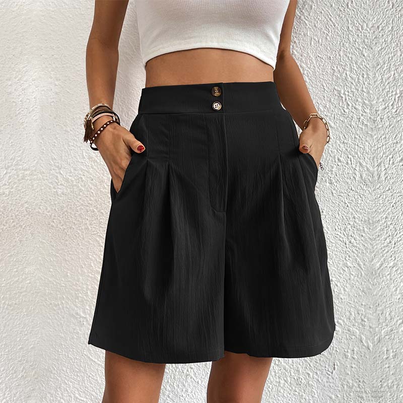 Levoire | Pantalons Bermuda Colorés Décontractés Pour Femmes Noir
